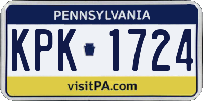 PA license plate KPK1724