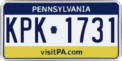 PA license plate KPK1731
