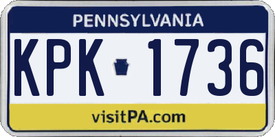 PA license plate KPK1736