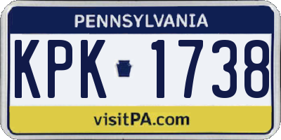 PA license plate KPK1738