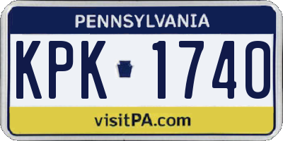 PA license plate KPK1740