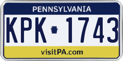 PA license plate KPK1743