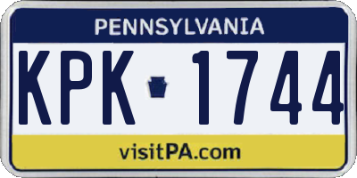 PA license plate KPK1744
