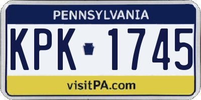 PA license plate KPK1745