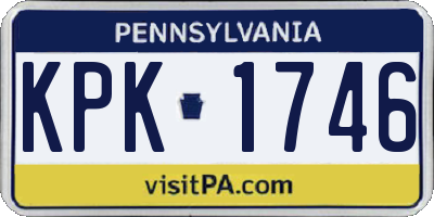 PA license plate KPK1746