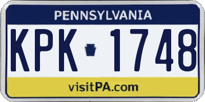 PA license plate KPK1748
