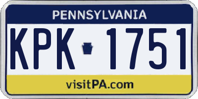 PA license plate KPK1751