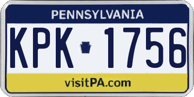 PA license plate KPK1756