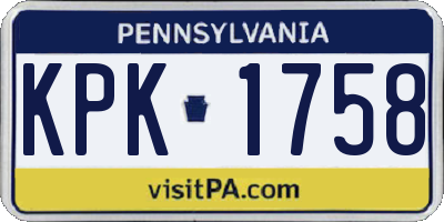 PA license plate KPK1758