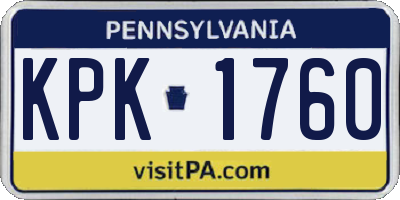 PA license plate KPK1760