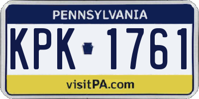 PA license plate KPK1761