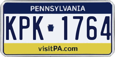 PA license plate KPK1764