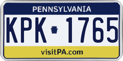 PA license plate KPK1765