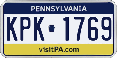 PA license plate KPK1769