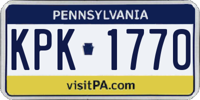 PA license plate KPK1770