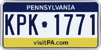 PA license plate KPK1771
