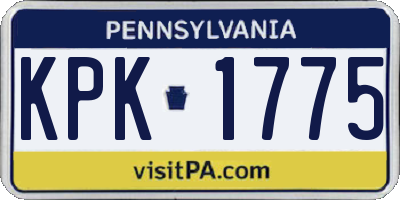 PA license plate KPK1775