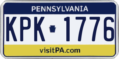 PA license plate KPK1776