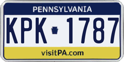 PA license plate KPK1787