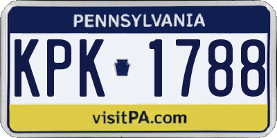 PA license plate KPK1788
