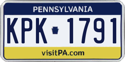 PA license plate KPK1791