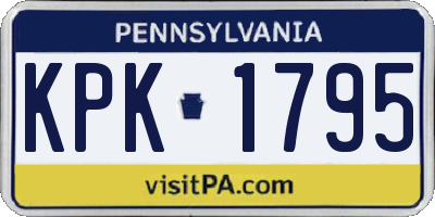 PA license plate KPK1795