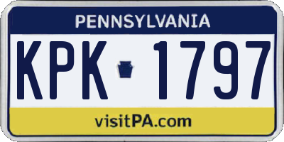 PA license plate KPK1797