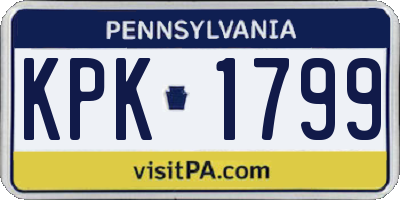 PA license plate KPK1799