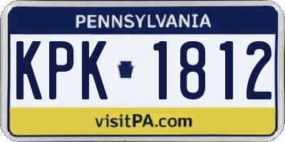 PA license plate KPK1812