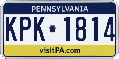 PA license plate KPK1814