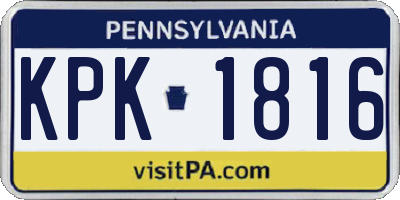 PA license plate KPK1816