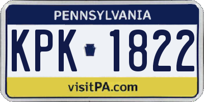 PA license plate KPK1822