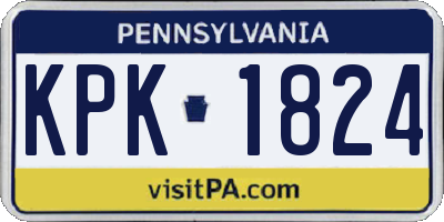 PA license plate KPK1824