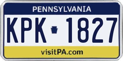 PA license plate KPK1827