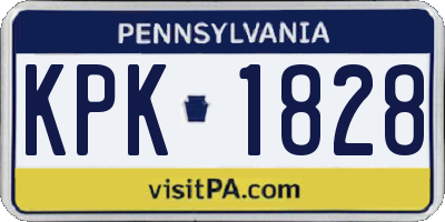 PA license plate KPK1828