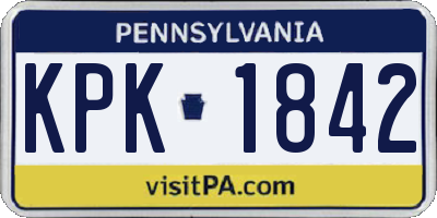 PA license plate KPK1842
