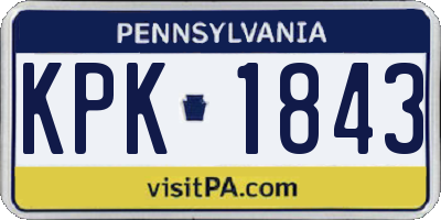 PA license plate KPK1843