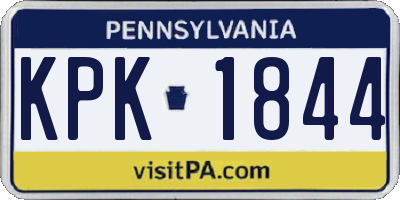 PA license plate KPK1844