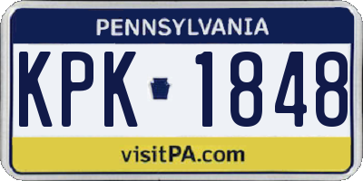 PA license plate KPK1848