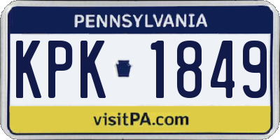 PA license plate KPK1849