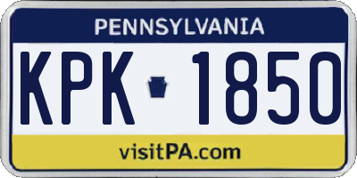 PA license plate KPK1850