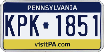 PA license plate KPK1851
