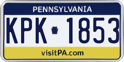 PA license plate KPK1853