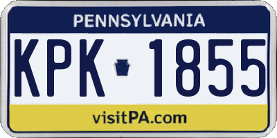 PA license plate KPK1855