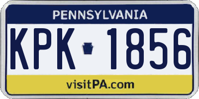 PA license plate KPK1856
