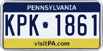 PA license plate KPK1861