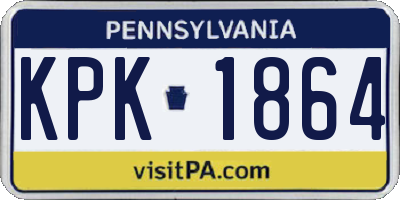 PA license plate KPK1864