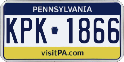 PA license plate KPK1866