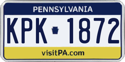 PA license plate KPK1872