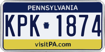 PA license plate KPK1874